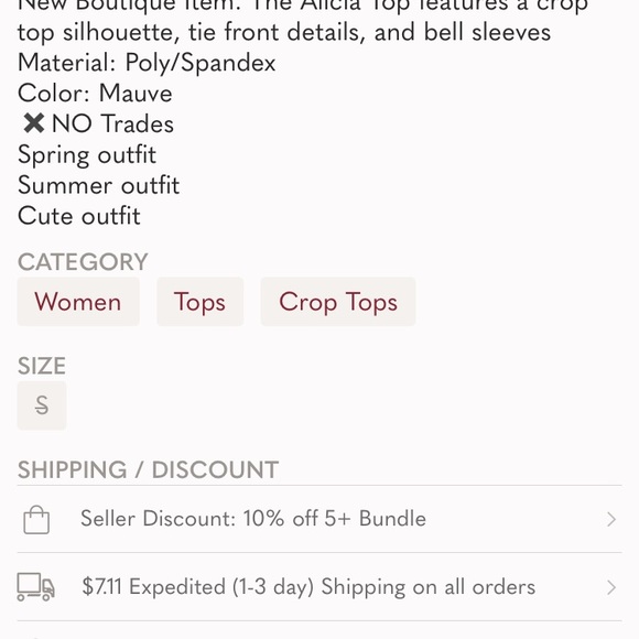 Tie front crop top - Picture 2 of 5